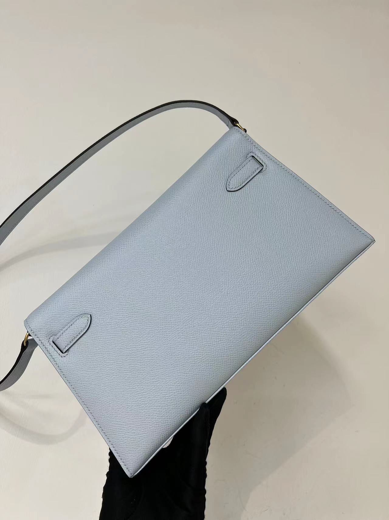 Hermes Kelly Elan Shoulder Bag in Light Grey Epsom Leather 